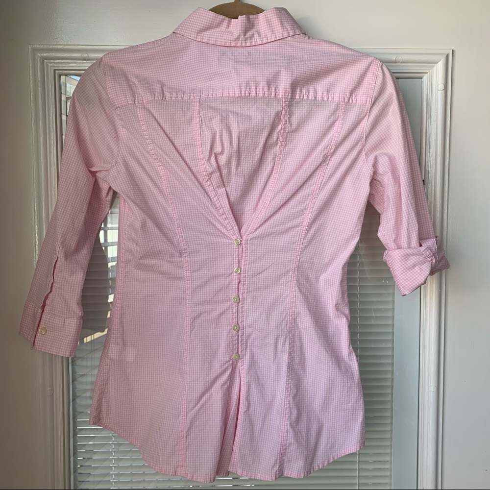 Fitted Light Pink Gingham Shirt 🎀
